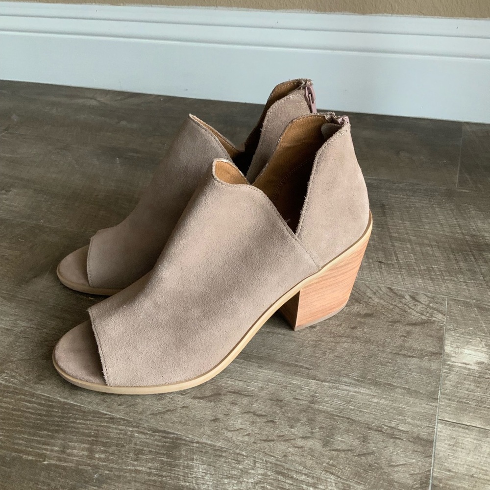 Susina “Carina” Suede Leather Peep Toe Bootie